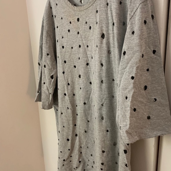 Emma & Sam LF Oversized Grey Holes T-Shirt / Dress - Picture 8 of 9